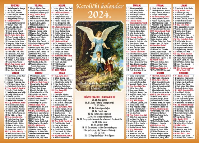 Jednolistni katolički kalendar - Anđeo čuvar